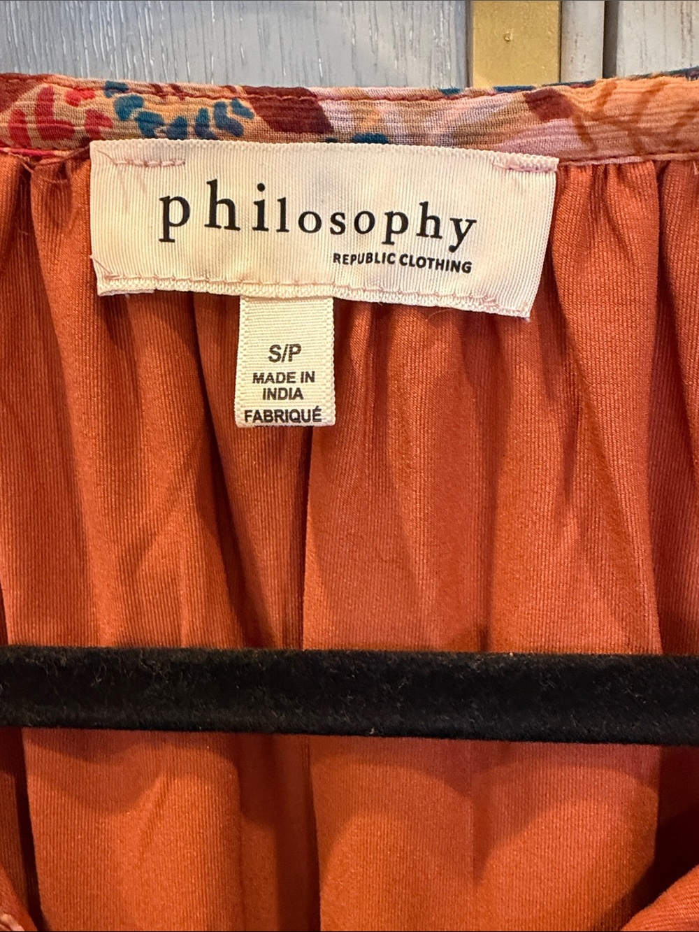 Philosophy Rust Multi-Color Printed Peasant Blouse - Picture 2 of 5